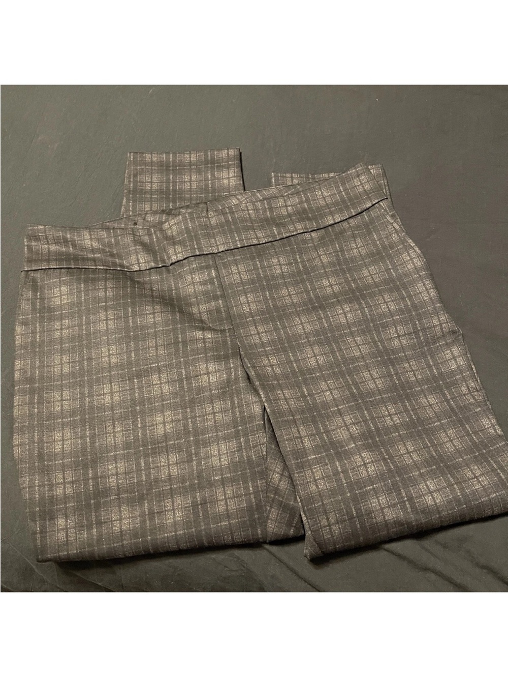 Dalia Women's Dress Pants XLarge Black Gray Geometric Pull-On Stretch Knit